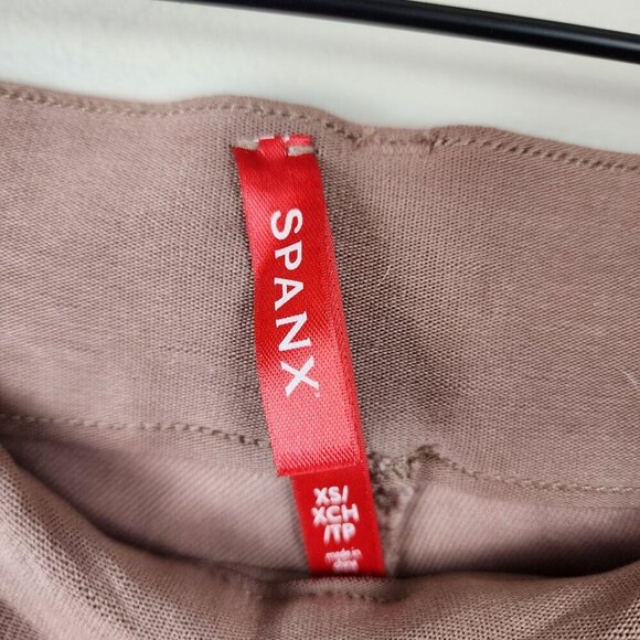 Spanx sz XS cropped wide leg stretch pants mauve - Picture 7 of 13